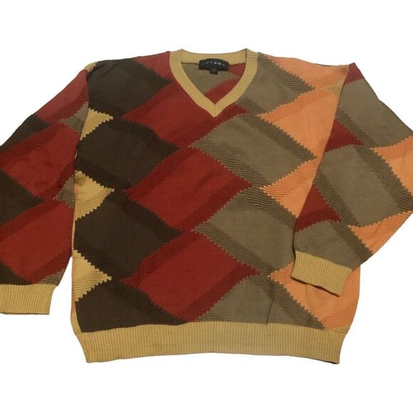 Vintage Tundra Sweater 100% Cotton Grandpa Geometric Pattern Sweater Size L - Picture 2 of 10